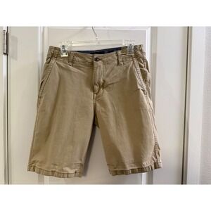 Lucky Brand Mens Tan Khaki Chino Shorts Flat Front Size 31 Casual Summer 0394